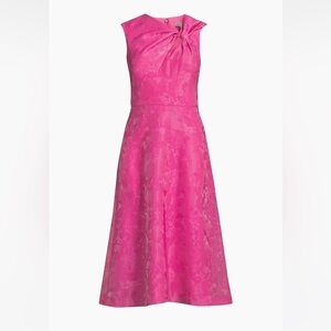 Kay Unger Pink A-Line Midi Valencia Dress